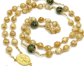 Rosario de flores funerarias con cuentas de resina transparente, rosario personalizado con pétalos de flores secas, recuerdo para preservar un ramo de novia o boda.