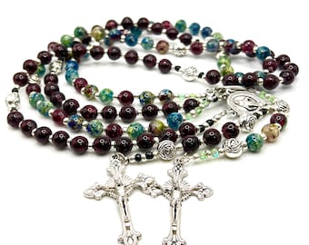 Rosario de pétalos de flores con cuentas de resina transparente, hecho con tus propias flores secas, conmemorativo de flores de funeral o boda, regalo de recuerdo para preservar.