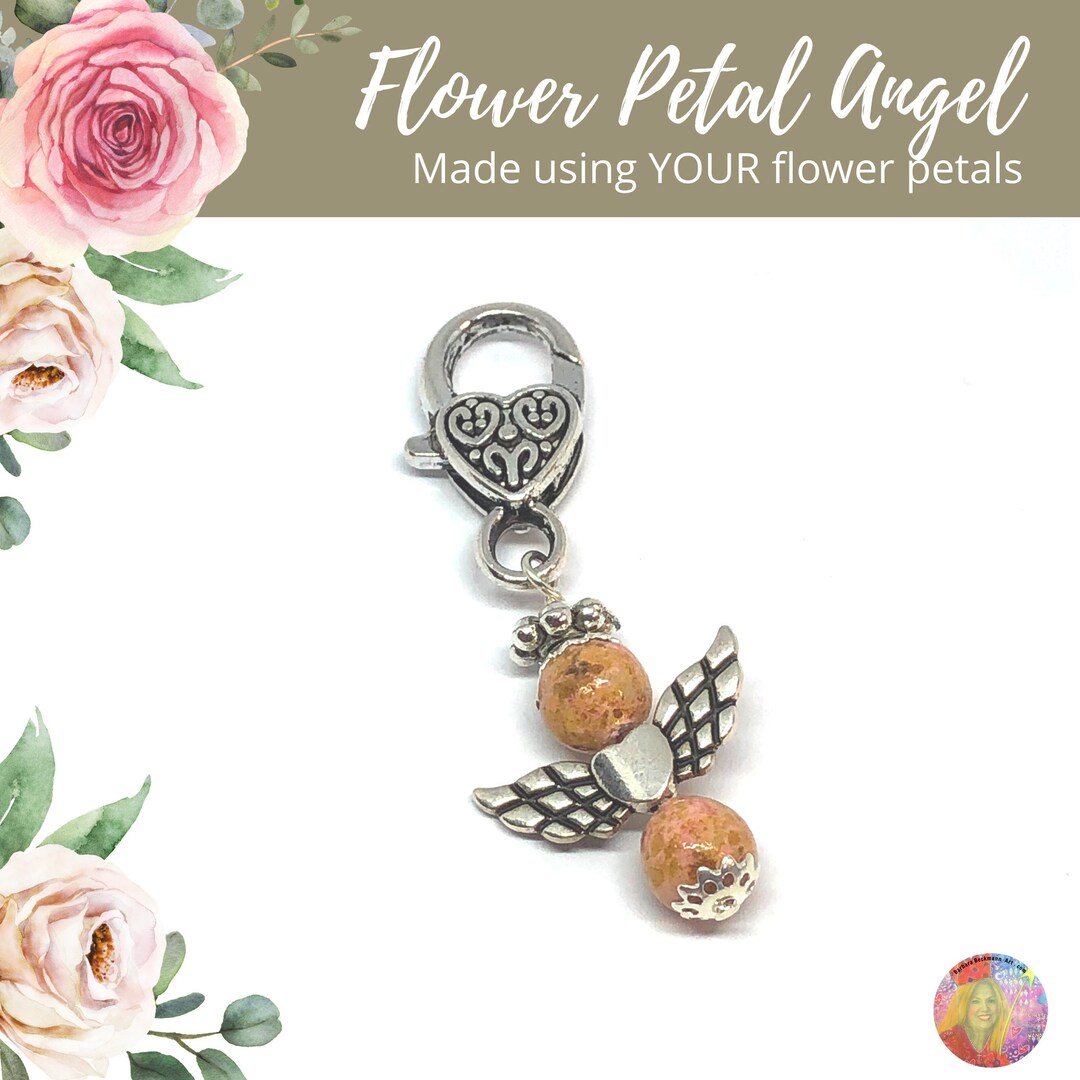 Funeral Memorial Keepsakes Keychain or Flower Petal Keepsakes Angel