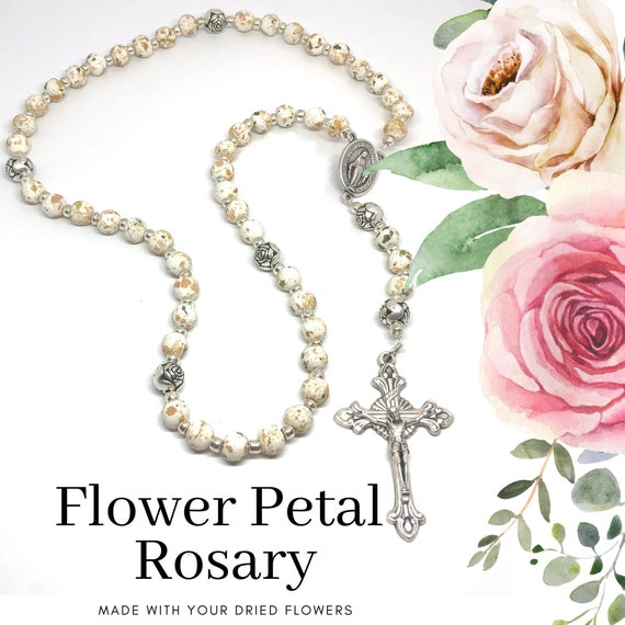 Clear Resin Floral Rosary Made Using YOUR Dried Flowers