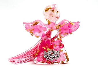 Forget-Me-Not Memorial Angel Ornament • Pink Ombre, MOM Charm