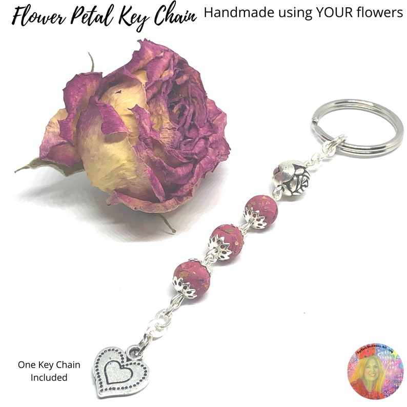 Memorial Flower Keepsake Keychain Funeral Flower Keepsakes Etsy