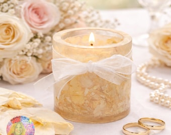 Bloemblaadje kaars vormpjes gemaakt met behulp van JOUW gedroogde bloemen, bloemen rouwkist, bloemblaadje souvenirs, cadeau voor verlies, bloemen bruid