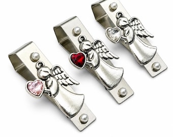 Guardian Angel Car Visor Clip – Engraved Stainless Steel Charm – New Driver Gift