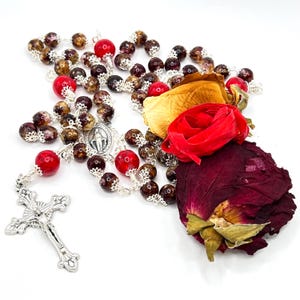 Rosary Made with YOUR Dried Flowers | Clear Resin Beads | Wedding,  Funeral Flowers | Silver Catholic Gift Keepsake, Dried Flower Rosary