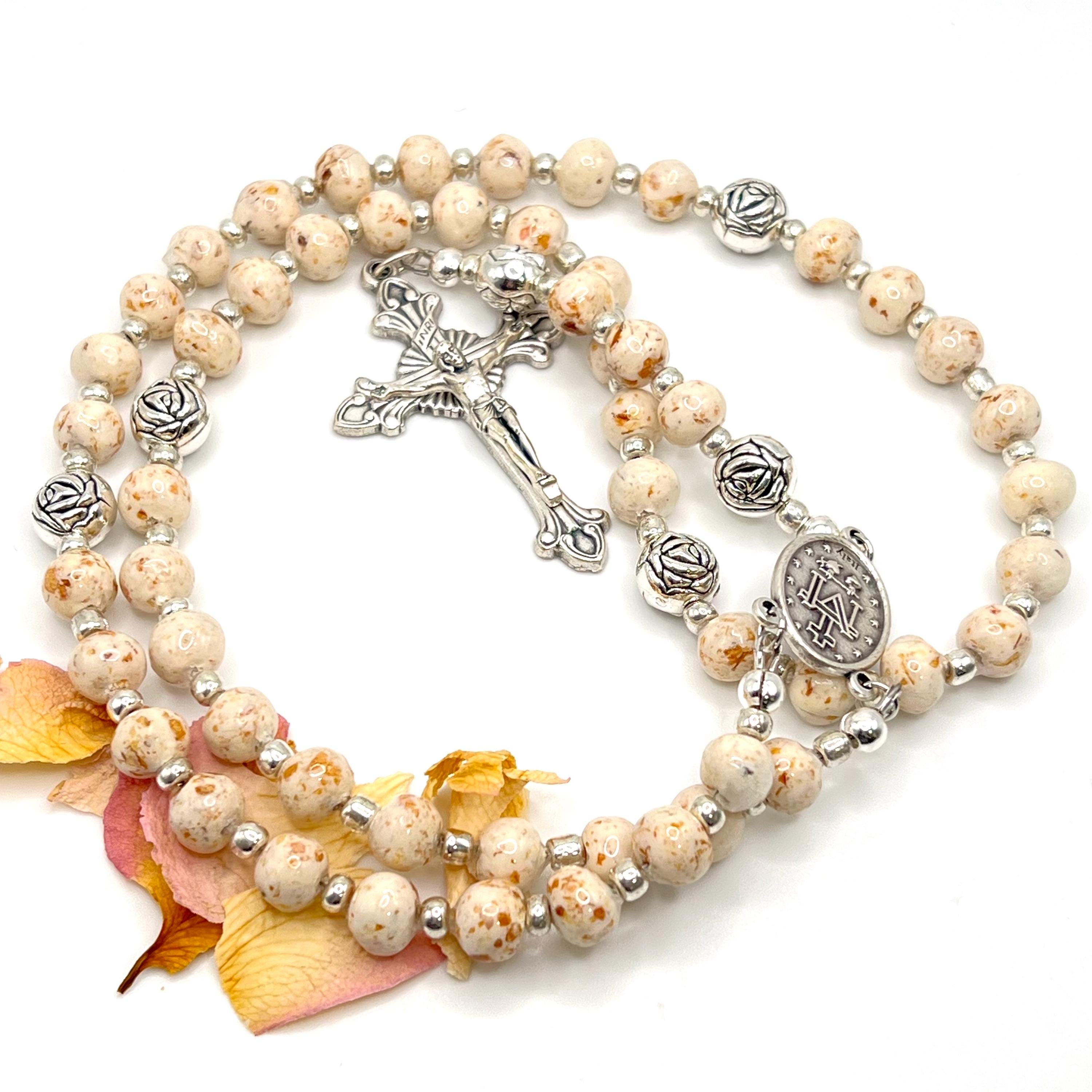 Necklace Style Photo Rosary Made Using YOUR Dried Flower Petals