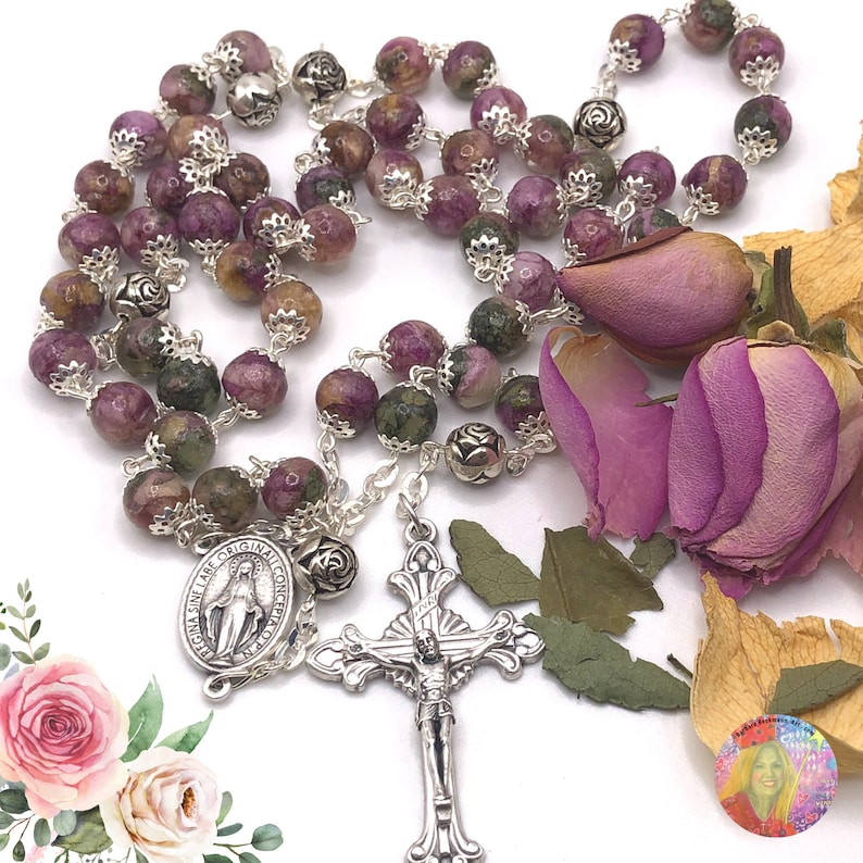 Clear Resin Bead Rosary Made Using Your Dried Flowers Funeral Etsy