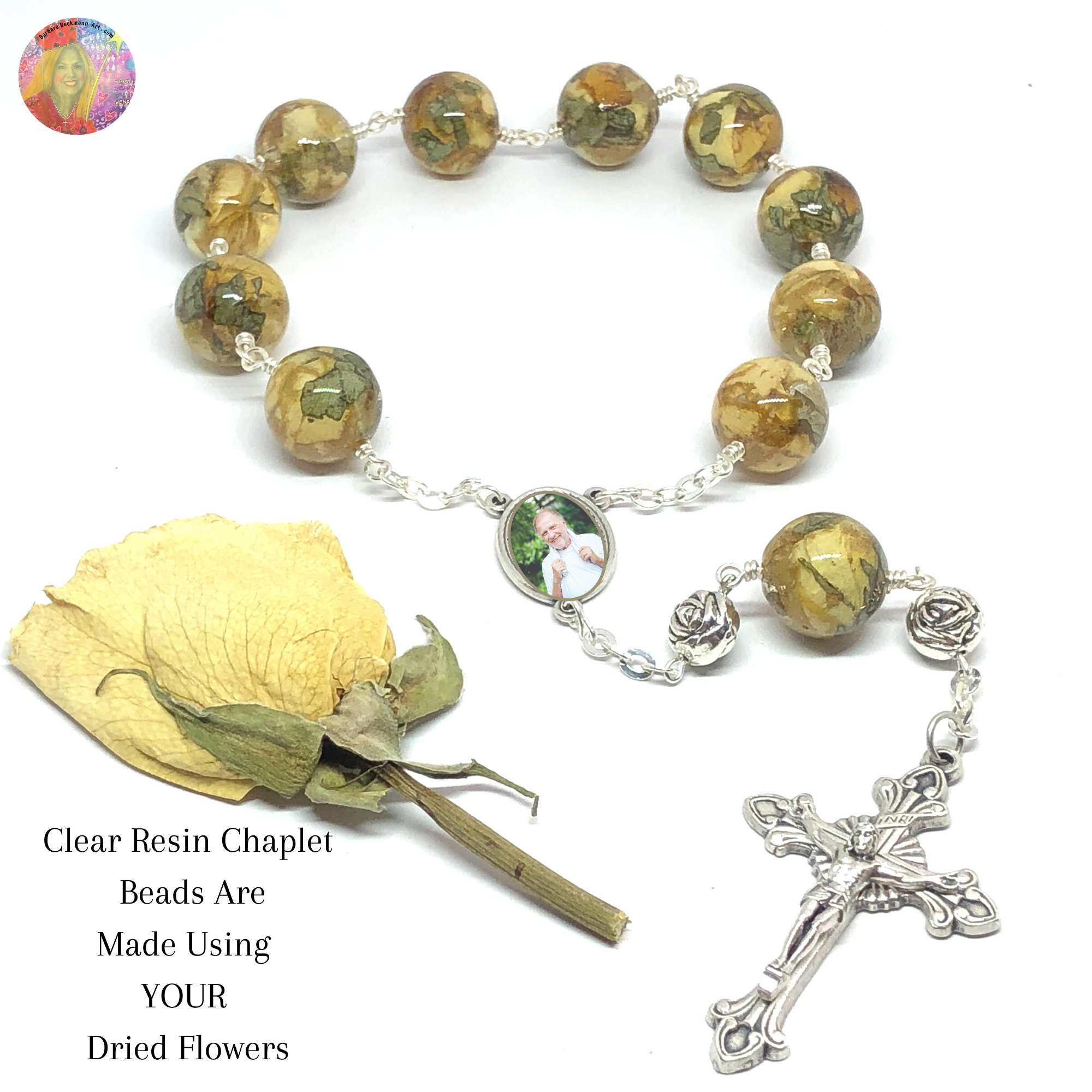 Clear Resin Floral Rosary Made Using YOUR Dried Flowers