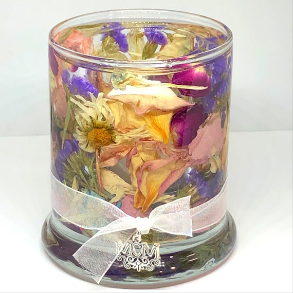 Hand Painted Petal Flower Candle