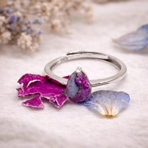 Ring Made Using YOUR Dried Flower Petals, Casket Funeral Flowers, Memorial Jewely, Cretation Ash, Fur, Hair Memorial, Loved Ones Clothing