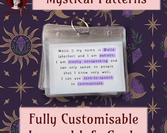 Mystical Pattern - Fully Customisable Lanyard Hidden Disability Medical Information/Access/Communication Cards