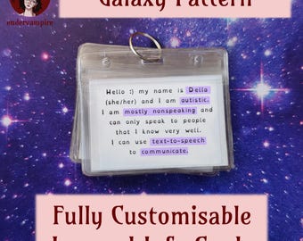 Galaxy Pattern - Fully Customisable Lanyard Hidden Disability Medical Information/Access/Communication Cards
