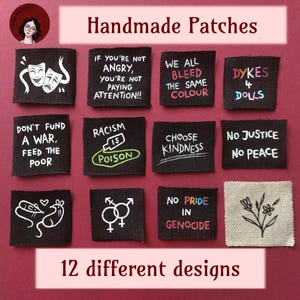 Mini Hand-painted Punk Patches - 12 Design Options - Custom - Sew-On