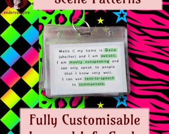 Scene Pattern - Fully Customisable Lanyard Hidden Disability Medical Information/Access/Communication Cards