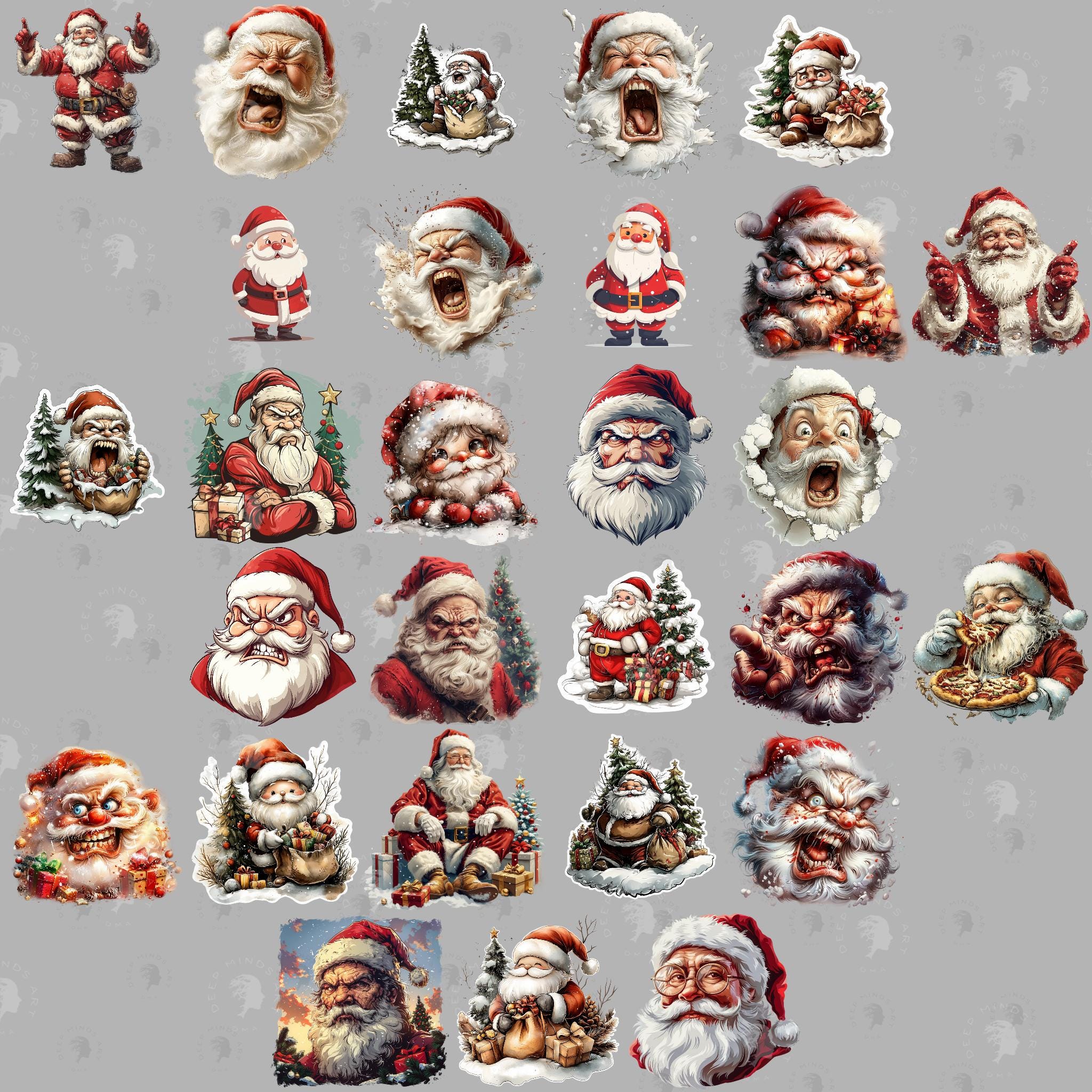Santa Clipart Bundle, 100 PNG Christmas Graphics (digital Download) - Etsy