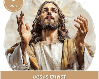 Clipart acquerello di Gesù, Cristianesimo PNG (download digitale)