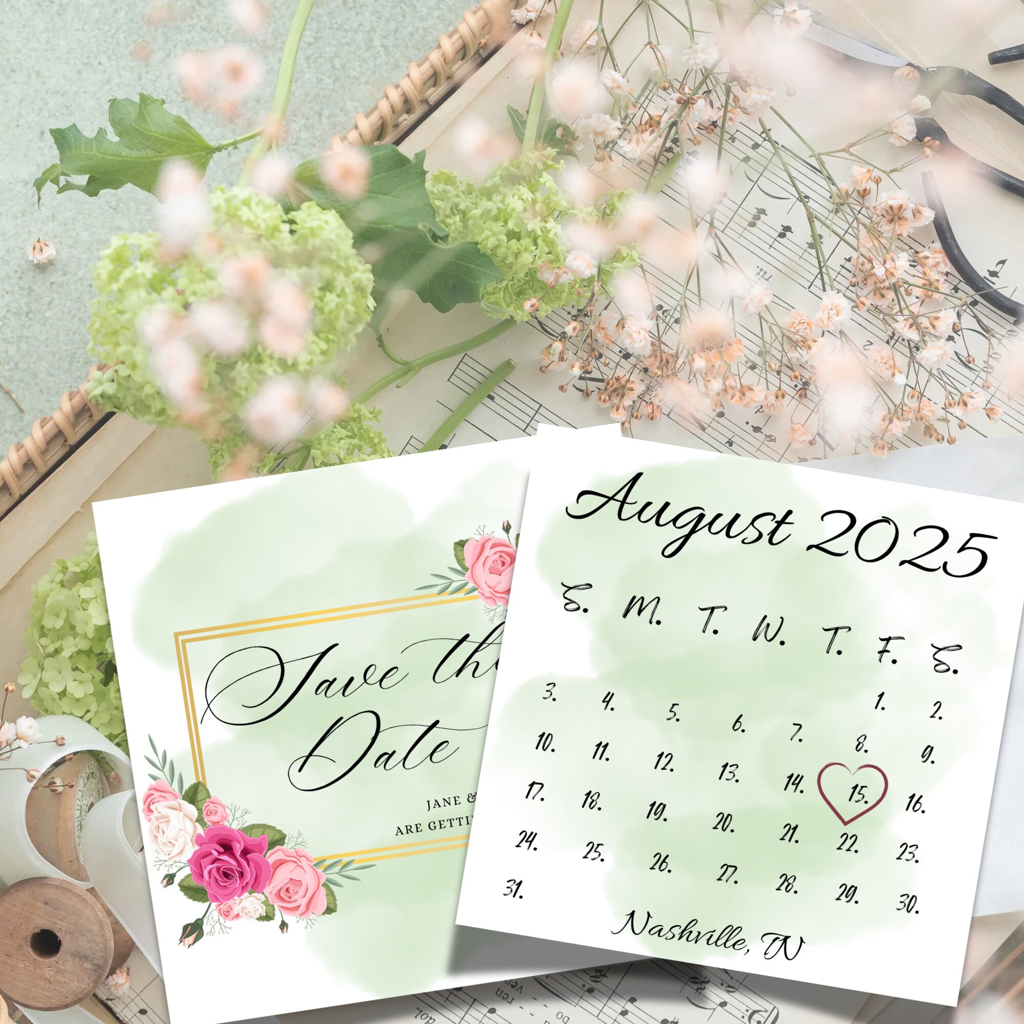 chic-watercolor-august-summer-wedding-save-the-date-2025-calendar-invitations-etsy