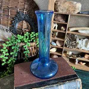 Cobalt blue glass bud vase
