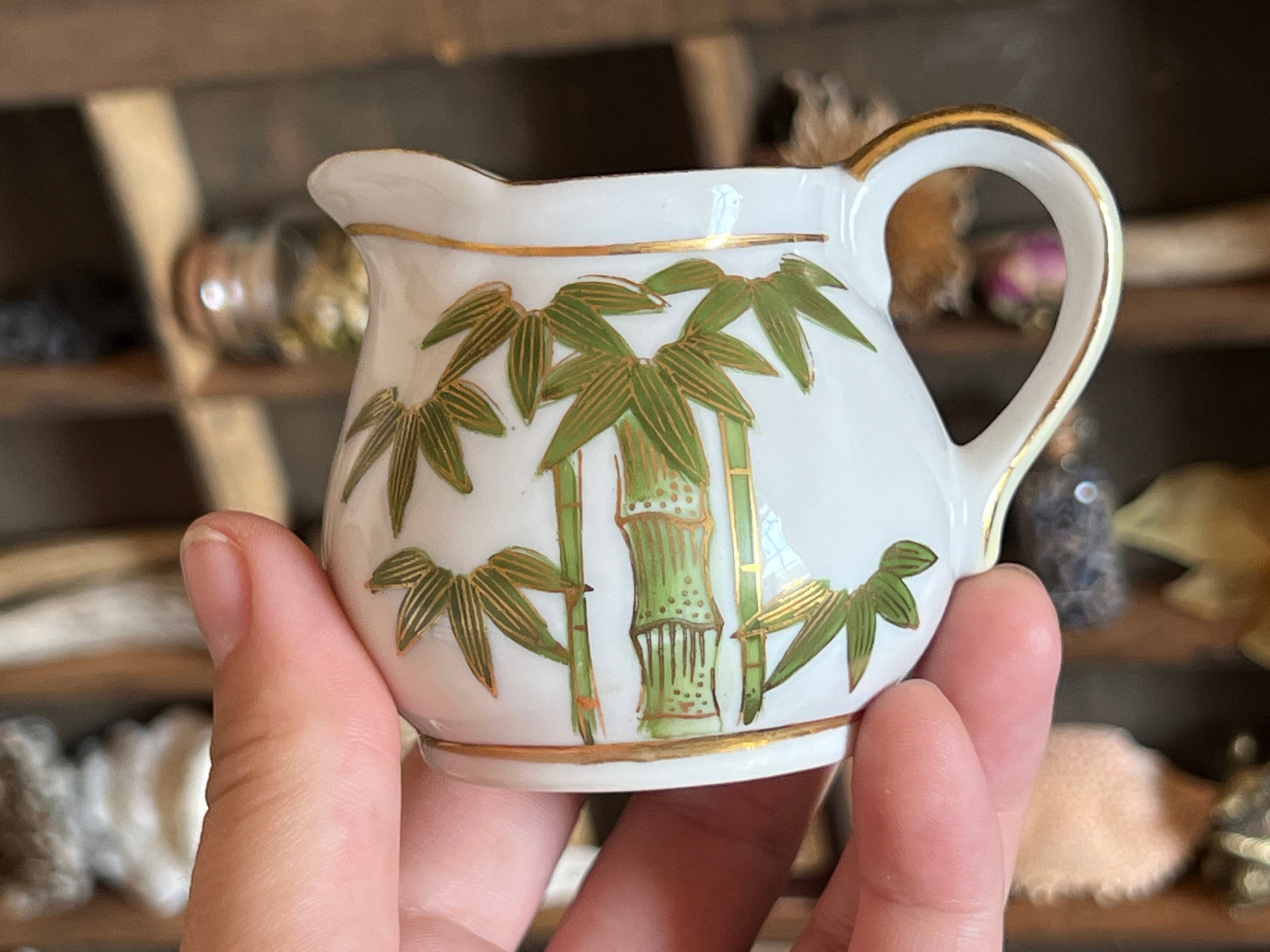 Vintage Japanese Bamboo Sugar and Creamer Set - Etsy