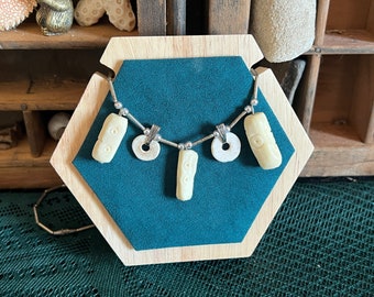 Vintage carved bone necklace
