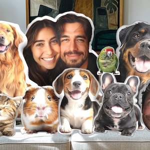 Personalized Photo DIY Pet Pillow, Custom Shaped Pillow, Pet 3D Pillow, Dog Pillows, As Birthday Gift, Memorial Gift For Pet Lover