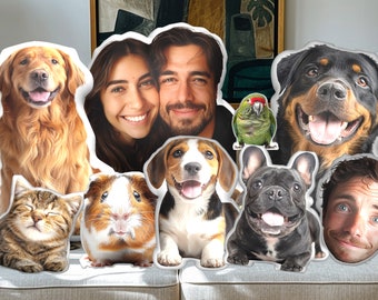 Personalized Photo DIY Pet Pillow, Custom Shaped Pillow, Pet 3D Pillow, Dog Pillows, As Birthday Gift, Memorial Gift For Pet Lover