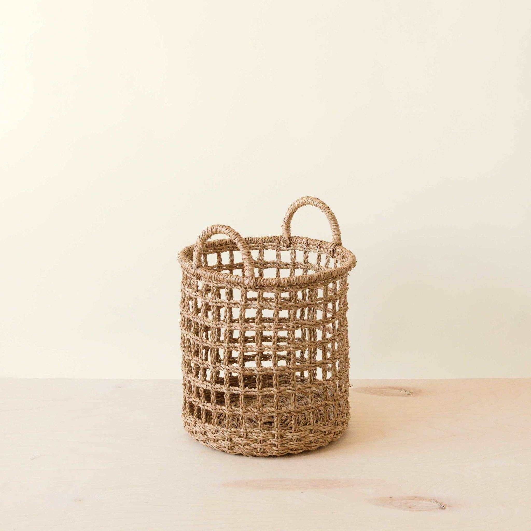 Open Weave Baskets With Handle, Set of 3 Storage Baskets - Etsy