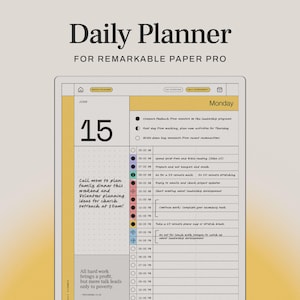 2026 Daily Planner for reMarkable Paper Pro | ADHD Planner with Daily Schedule, Work Day Planner, & Goal Tracking