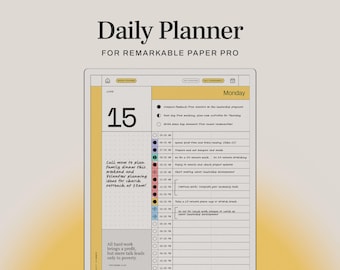 2026 Daily Planner for reMarkable Paper Pro | ADHD Planner with Daily Schedule, Work Day Planner, & Goal Tracking