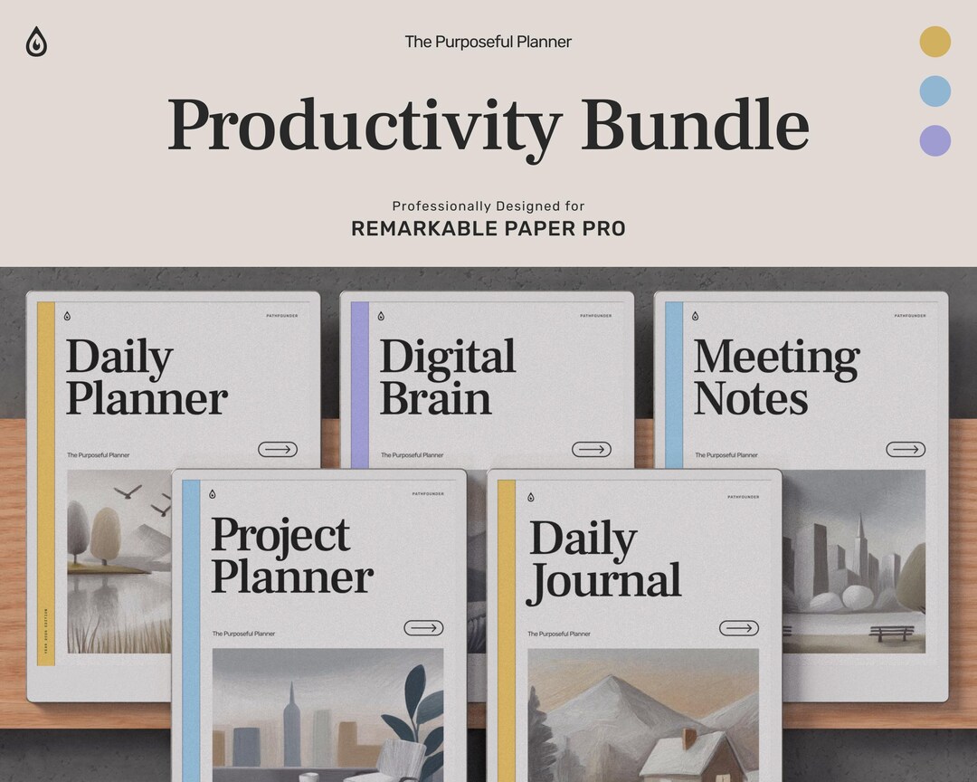 Productivity Bundle for Remarkable Paper Pro | Hyperlinked PDF Set of ...