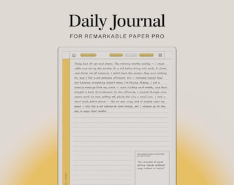 Hyperlinked Daily Journal for reMarkable Paper Pro | Gratitude Journal PDF Template