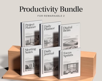 reMarkable 2 Productivity Planner Bundle | 6 Hyperlinked PDF Templates for Work & Life Organization