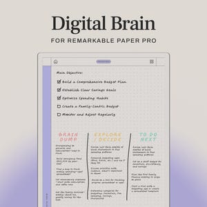Digital Brain for reMarkable Paper Pro | Brain Dump Template & Hyperlinked Idea Planner