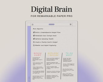 Digital Brain for reMarkable Paper Pro | Brain Dump Template & Hyperlinked Idea Planner