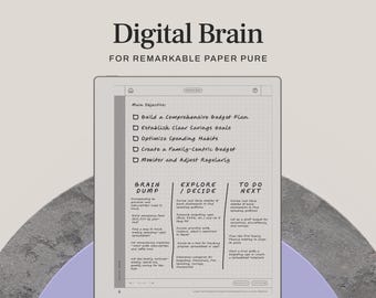 Digital Brain for reMarkable Paper Pure | Brain Dump Template & Hyperlinked Idea Planner