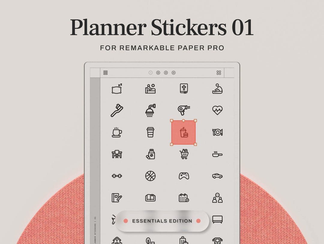 Remarkable Icon Files Planner Stickers for Remarkable Paper Pro 128 Digital Icons for ...