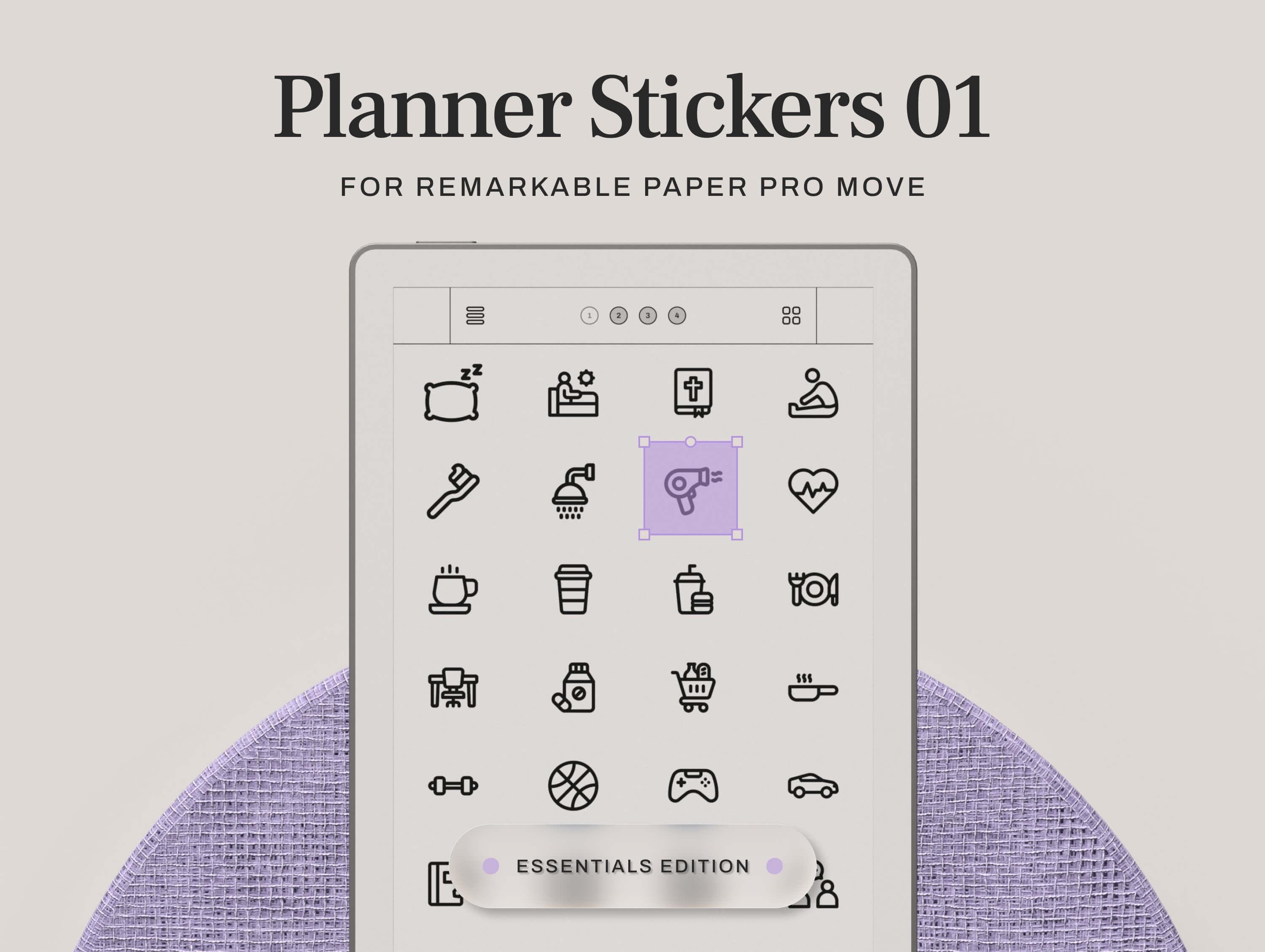 Remarkable Icon Files Sticker Pack for Remarkable Paper Pro Move | 128 Digital Icons for ...