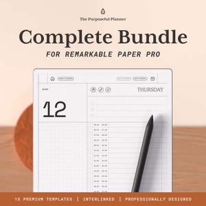 Pacchetto completo di modelli per reMarkable Paper Pro 2024 e 2025 / The Purposeful Planner