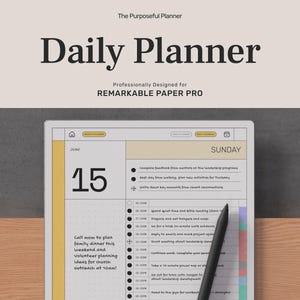 Modello PDF per l'agenda giornaliera 2025 per reMarkable Paper Pro 2025 / The Purposeful Planner