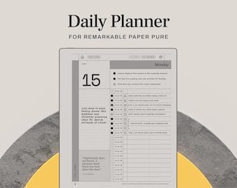 2026 Daily Planner for reMarkable Paper Pure | ADHD Planner with Daily Schedule, Time Blocking, & Goal Tracking