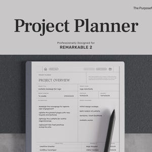 Project Planner for reMarkable 2, Project Management Template, Business Plan Tracker, Business Planner, ADHD Digital Planner