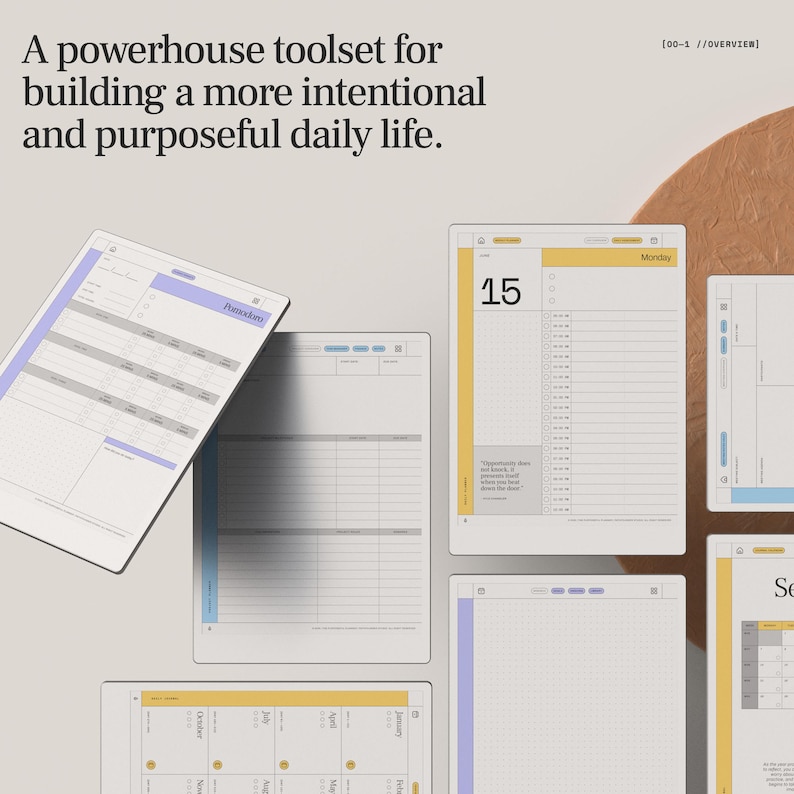 Productivity Bundle for reMarkable Paper Pro | 6-in-1 Digital Planner System with Daily Planner, Daily Journal, Digital Brain, and More bild 2
