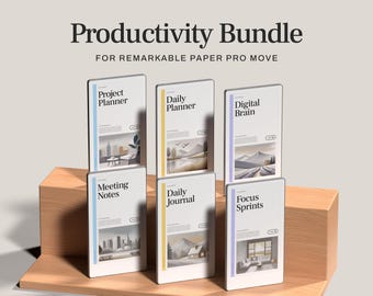 Productivity Bundle for reMarkable Paper Pro Move | 6-in-1 Digital Planner System with Daily Planner, Daily Journal, Digital Brain, and More