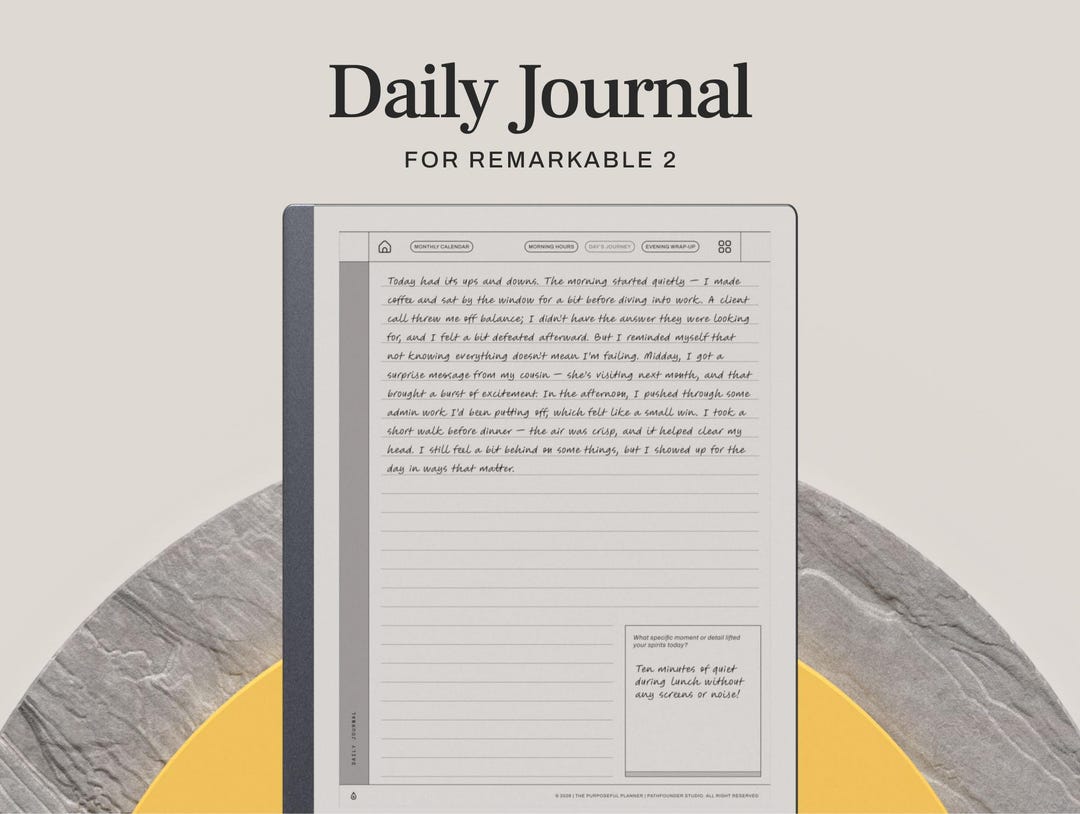 2026 Daily Journal for Remarkable 2 | Hyperlinked Digital Gratitude ...