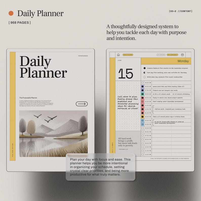 Productivity Bundle for reMarkable Paper Pro | 6-in-1 Digital Planner System with Daily Planner, Daily Journal, Digital Brain, and More bild 3