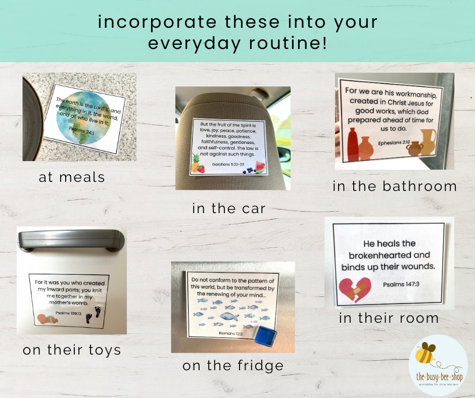 Printable Memory Verse Cards for Kids - Etsy