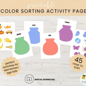 Printable Color Sorting Activity