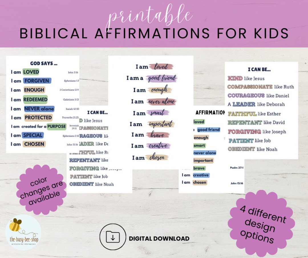 Printable Biblical Affirmations - Etsy