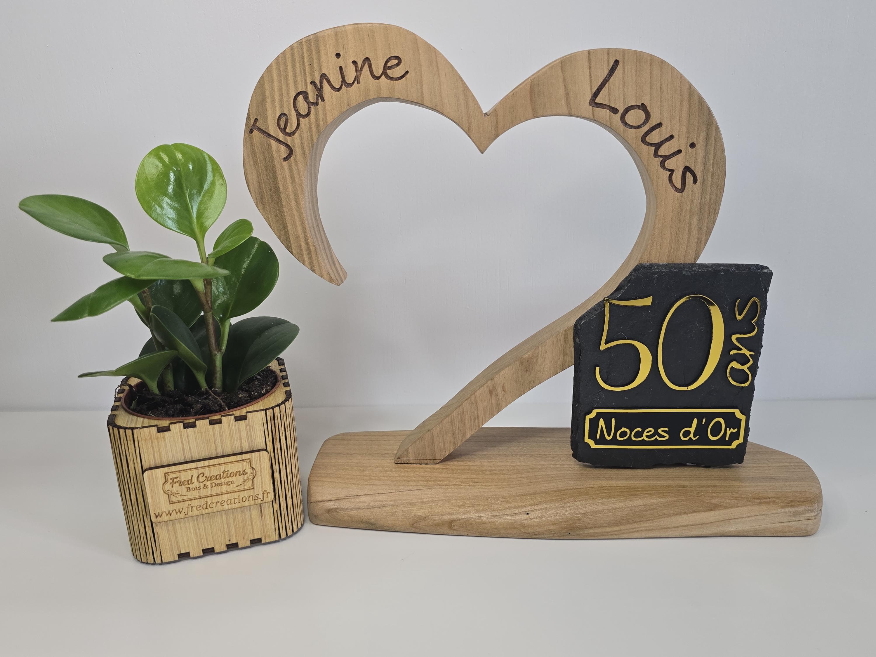 Plaque Cœur Suspendue En Bois Pailleté - 15 Cm - Personnalisable - Fait Main