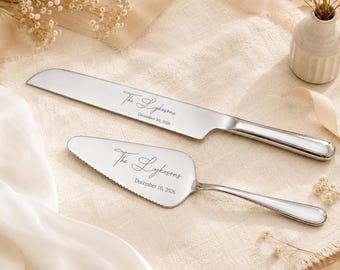 Personalized Wedding Cake Cutting Set Custom Wedding Cake Spatula Bridal Shower Gift Wedding Gifts